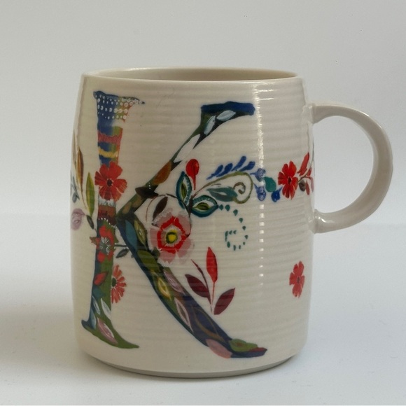 Anthropologie Other - Anthropologie Starla M Halfmann Petal Palette Monogram Letter K Coffee Mug